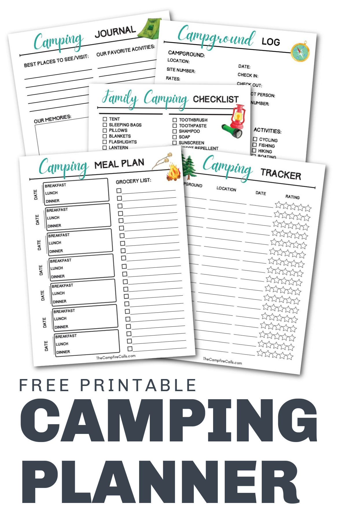 Camping List Camping Themed Printable Camping Notes Printable Camping 