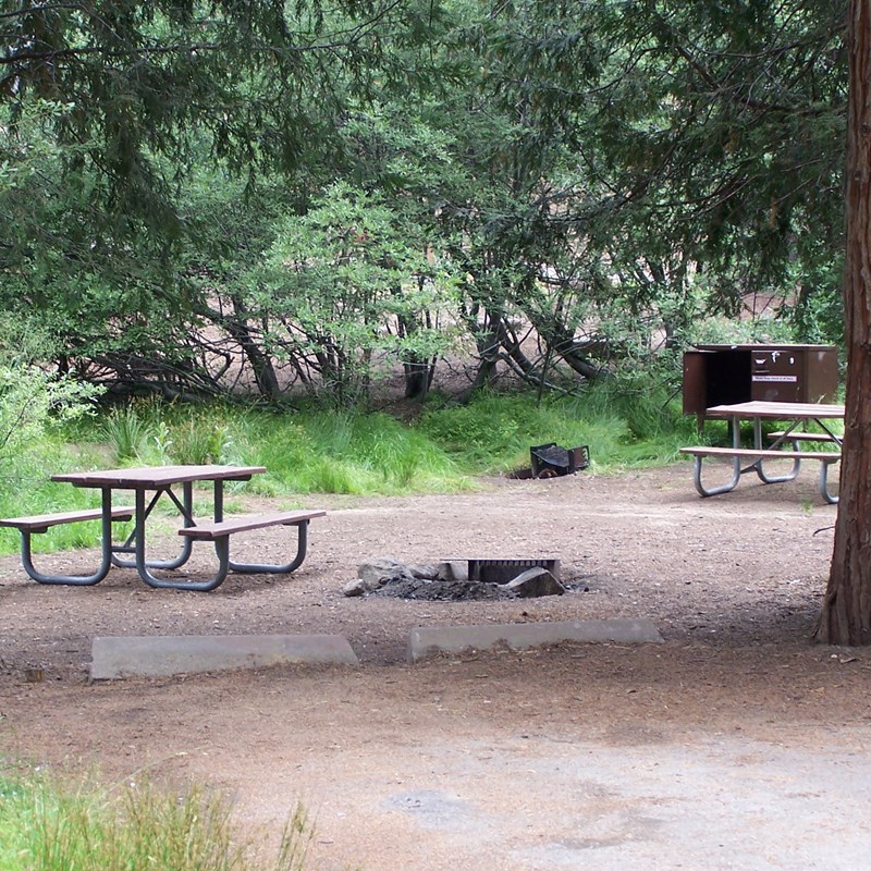 Campsite in Azalea Campground, Kings Canyon Nationa